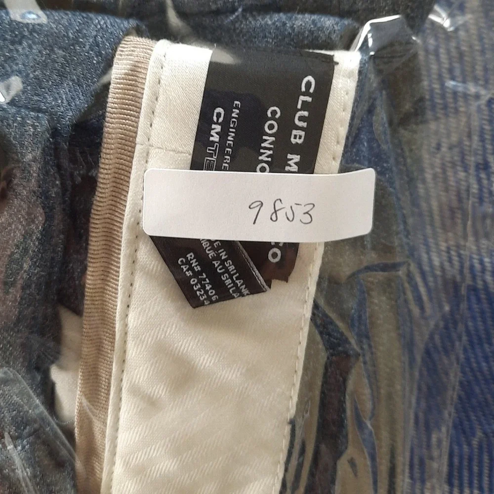 Club Monaco Connor Fit Heather Gray Linen Blend Slim Chino Pants Men 31x30